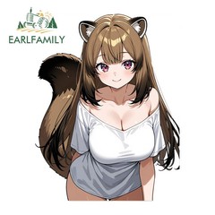 EARLFAMILY 5.1″ Furry Girl Car Stickers Funny Creative Fashionable Decoration