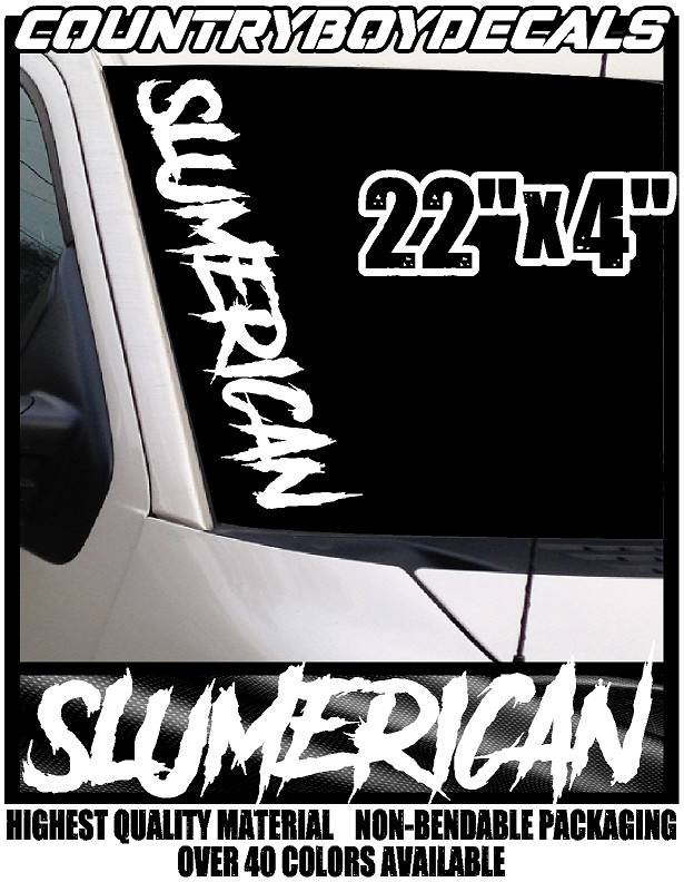 SLUMERICAN 22″x4″ Pillar Vertical Windshield Diesel Truck Lifted Trump Car USA