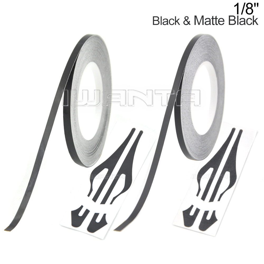 1/8″ 3mm Black & Matte Black Pinstriping Pin Stripe DIY Line Vinyl Decal Sticker