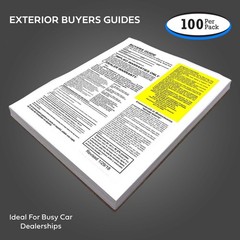 Exterior Buyers Guide – Massachusetts – Window Stickers (100 Pack)