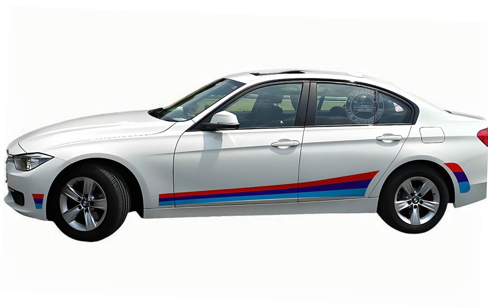 Tricolor Car Side Stripe Graphic Decal For BMW X5 X6 M Performance Vinyl Sticker