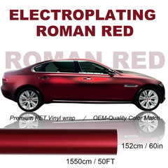 5FTx50FT Ultra Matte Romani Red Vinyl Wrap Turns Glossy When Wet Car Wrap