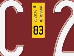 Missouri license plate registration sticker, 1980 to 1987