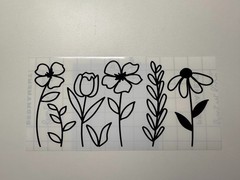 5 Flower Garden Sticker Car Decal 6.5″x3.5″ Vinyl Floral Leaves