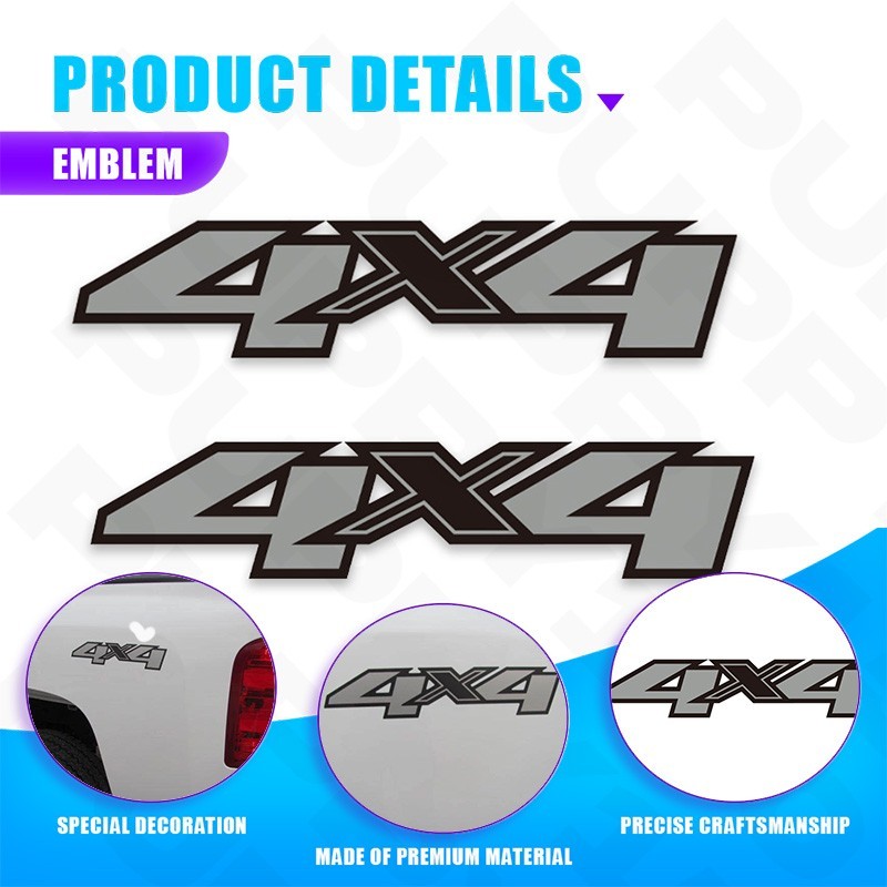 2Pcs For Silverado 4×4 Left & Right Stickers Vinyl Decals Accessories 2007-2013