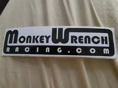 Monkey Wrench Racing Sticker 7 X 2 Inch