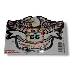 Route 66 Highway Road Marker Eagle American Legend Window Bumper Laptop Sticker