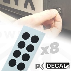 8x PDC Covers Black decal stickers Repair Chipped/Worn Parking Sensor for Jaguar