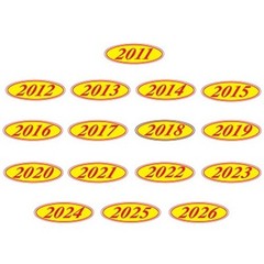1 of each year 2009-2027 Oval Model Windshield Year Stickers Vinyl Dealership