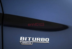 Black E43 + AMG + BITURBO 4 MATIC Trunk Emblem Badge Sticker for Mercedes Benz
