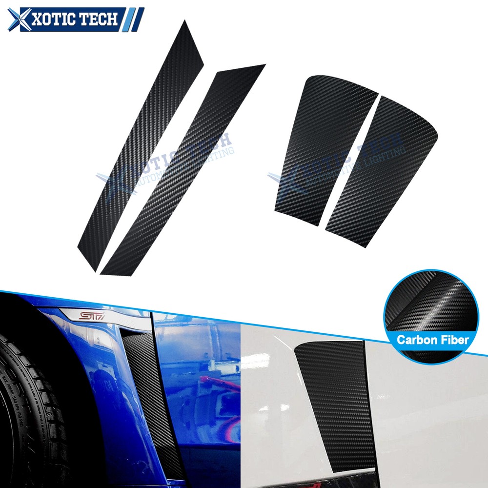 Front Fender Vent Die Cut KK Vinyl Carbon Pattern Decals Kit For Subaru WRX/STI