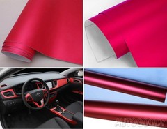 12″ x 60″ Satin Matte Chrome Metallic Red Vinyl Film Wrap Sticker Bubble Free