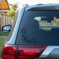 Flower & Vine Permanent Vinyl Decal Sticker For Cars, Trucks, RV, Windows