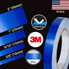 3M BLUE REFLECTIVE Durable DIY Self-Adhesive Roll Vinyl Tape Stickers 3/8″ to 2″