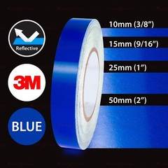 3M BLUE REFLECTIVE High Visibility Conspicuity Adhesive Roll Vinyl Tape Stickers