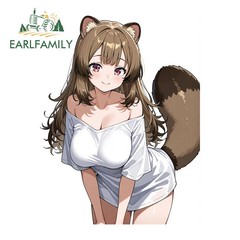 EARLFAMILY 5.1″ Furry Girl Car Stickers Funny Creative Fashionable Decoration