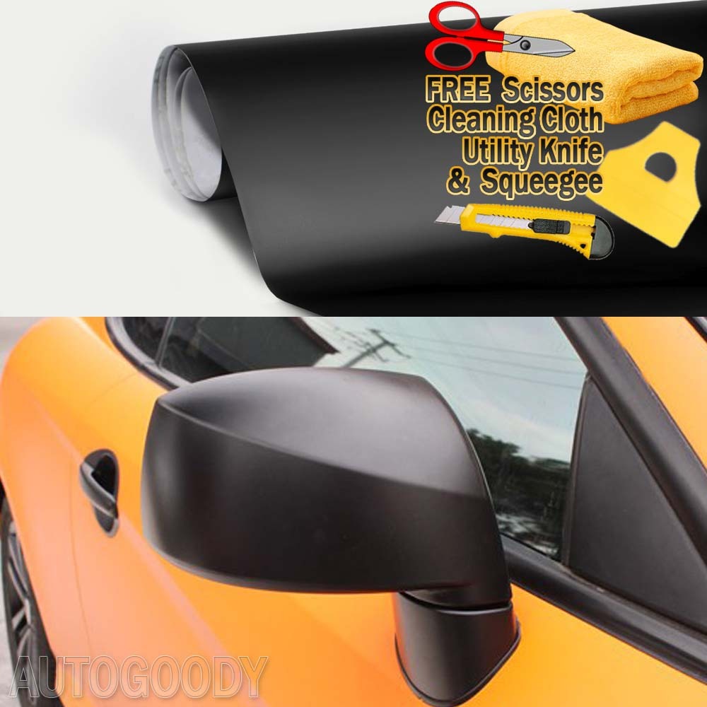 48″ x 60″ Matte Flat Black Vinyl Film Wrap Sticker Decal Bubble Free Air Release