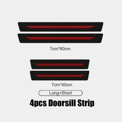 4x Carbon Fiber Stickers Door Plate Sill Scuff Film Anti-Scratch Car Accessories