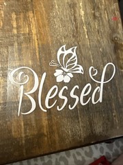 White Blessed Permanent Vinyl Decal 3.5×5.5 Car Truck Window Sticker Butterfly