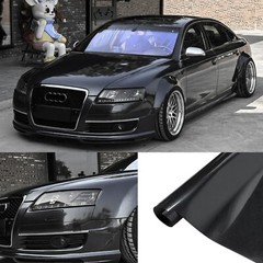 50FT x 5FT Glossy Metallic Pearl Vinyl Entire Car Wrap Film Sticker Decal Black