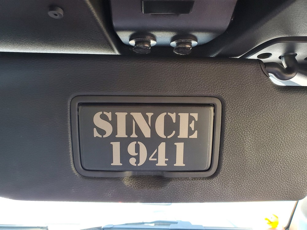 Sun Visor Vanity Light Cover Decal with “Since 1941” Text for Jeep Wrangler JL