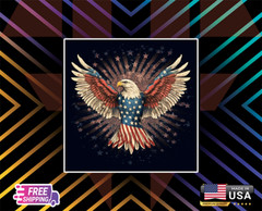 American Eagle StartFlag+DecalComputer,Bumper,Window,ETC 6YR Laminated Free Stic