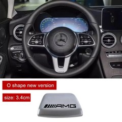 3D Badge Chrome/Black for AMG Steering Wheel Emblem Squared Base GLC C43 C350E