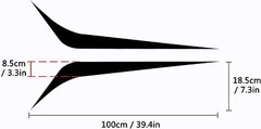 2pcs Car Front Hood Glossy Black Stickers Trim For SUV Auto Accessories Exterior