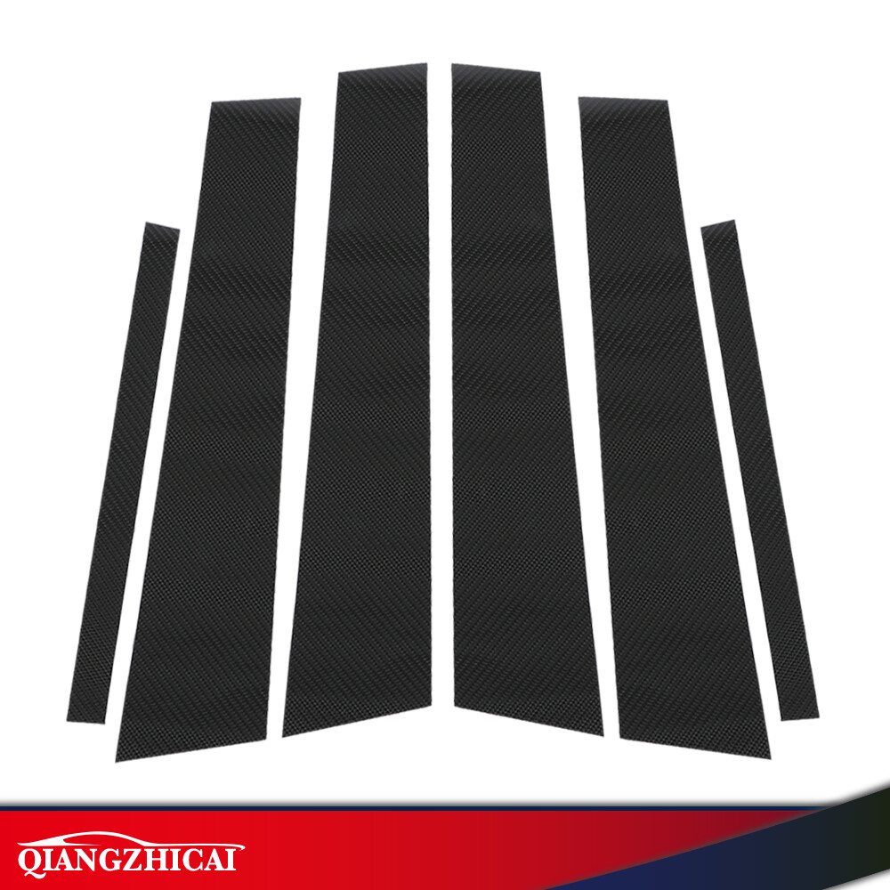 6Pcs Fit For BMW 3-Series E90 Carbon Fiber Door Trim Pillar Posts Piano Decal