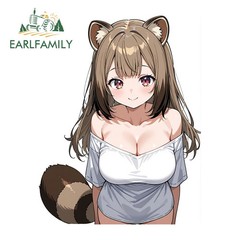 EARLFAMILY 5.1″ Furry Girl Car Stickers Funny Creative Fashionable Decoration