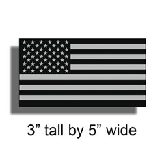 3 x 5 Black Gray Grunge American Flag Sticker USA Car Vehicle Subdued Decal
