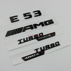Matte black E53 AMG TURBO 4 MATIC Trunk Emblem Badge Sticker for Mercedes Benz