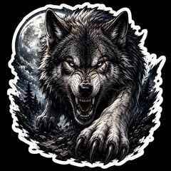 Awesome Wolf Phone Sticker (2 Inch) Cool Waterproof Vinyl Decal Hard Hat