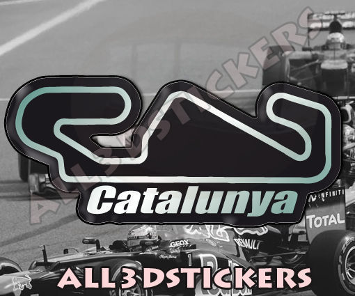 3D Sticker Resin Domed Catalunya Circuit 13.5×6 cm (5.31×2.36 “) Adhesive Decal