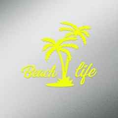 Palm Tree Beach Life Tropical Beach Decal Sticker | 5.5-Inches Wide
