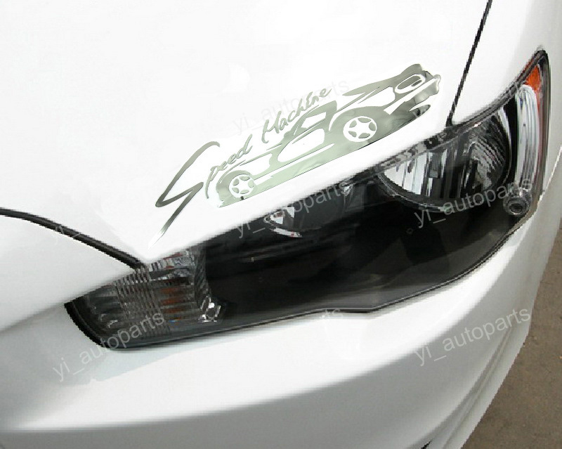 Speed Silver Car Headlight Taillight Eyebrow Decal Sticker Vinyl Reflective 13.5