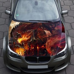 Fire Dragon Car Hood Wrap Decal Vinyl Sticker Full Color Graphic Fit Any Car A