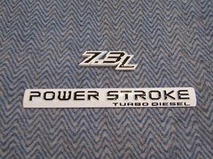 7.3L 7.3 POWER STROKE TURBO DIESEL EMBLEM FITS FORD F250 F350 15″ BLACK ON WHITE