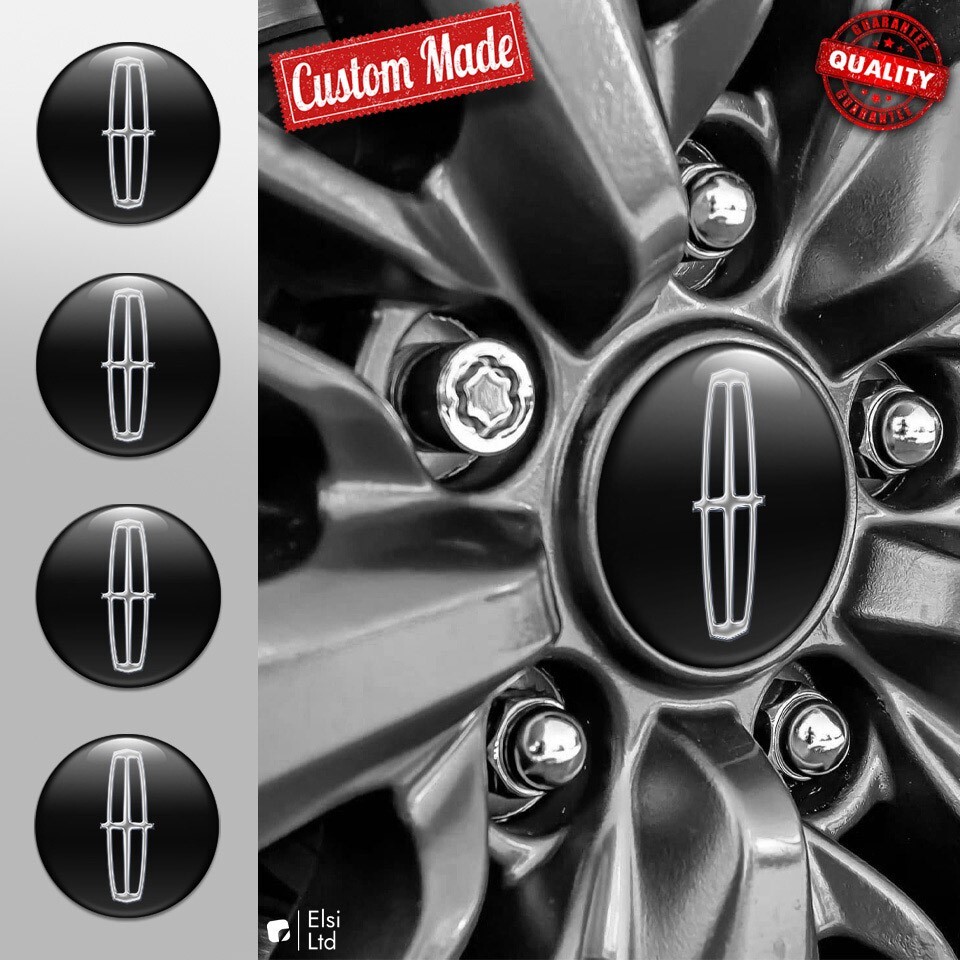 Lincoln Decals | 4pcs Set Wheel Cap Stickers | Custom Made Rim Emblems