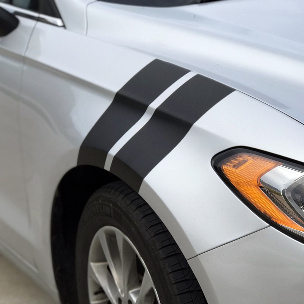 Fender Racing Hash Stripes Vinyl Decal Set V2 for 2013-2020 Ford Fusion