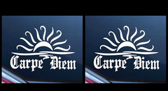 Carpe Diem Graphic Two 5″ White Vinyl Decals Car Truck Windows laptop notebook