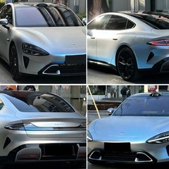 Ultra Gloss Silver Blue Metallic Vinyl Car Wrap Car Body Replacement Film Roll