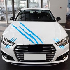 3 Pcs/Set Blue Monster Claw Paw Scratch Sticker Car Headlight Hood Side Fender