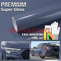 High Gloss Space Gray Glossy Car Vinyl Wrap Sticker Decal Sheet Film Air Release