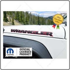 (2x) Jeep WRANGLER JK Hood Decals Stickers 3D Topo Map RED Black UV1A8
