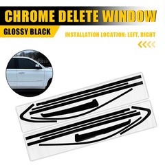 1Set Left Right Overlay for Chevrolet Tahoe 2015-2020 Window Overlay Gloss Black