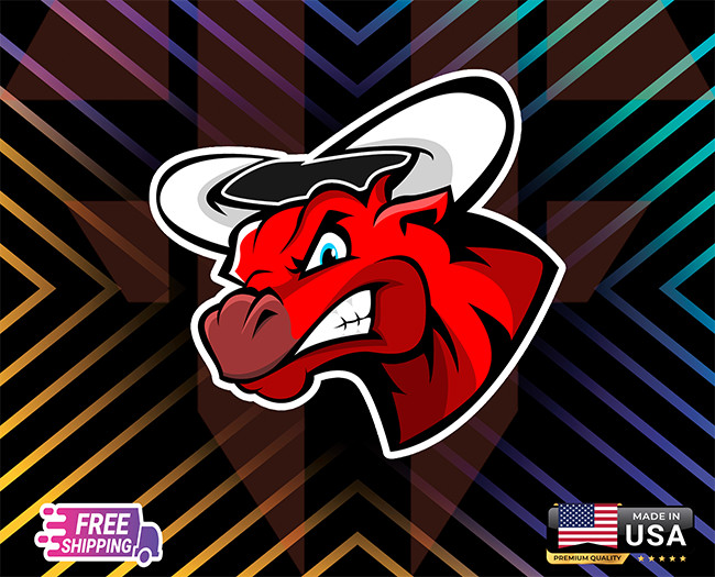 BULL TORO STICKER MAD. CAR, WINDOWN, LAPTOP,ETC LAMINATED 6YEARS+ FREE STICKER