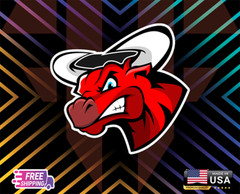 BULL TORO STICKER MAD. CAR, WINDOWN, LAPTOP,ETC LAMINATED 6YEARS+ FREE STICKER