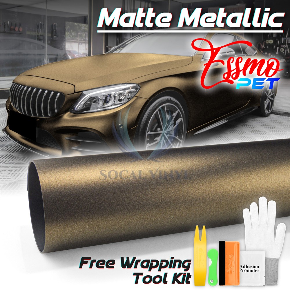 ESSMO PET Matte Metallic Coffee Car Vehicle Vinyl Wrap Decal Sticker