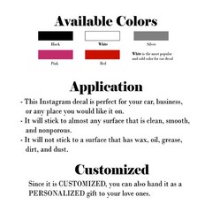 CUSTOM INSTAGRAM USERNAME Decal Vinyl Sticker | Car Bumper Window | Social Media